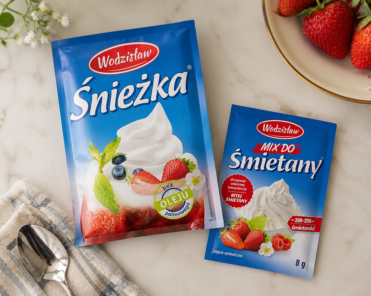 Śnieżka i mix do śmietany – niezawodna baza lekkich deserów